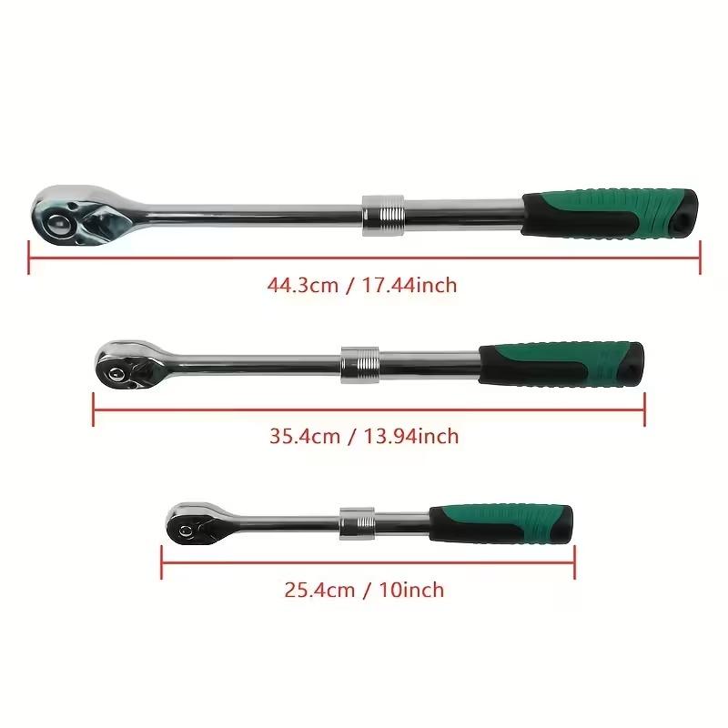 72-Tooth Extendable Ratchet Wrench – Durable Alloy, Multi-Size Quick-Socket, Ergonomic for Auto Repair & DIY