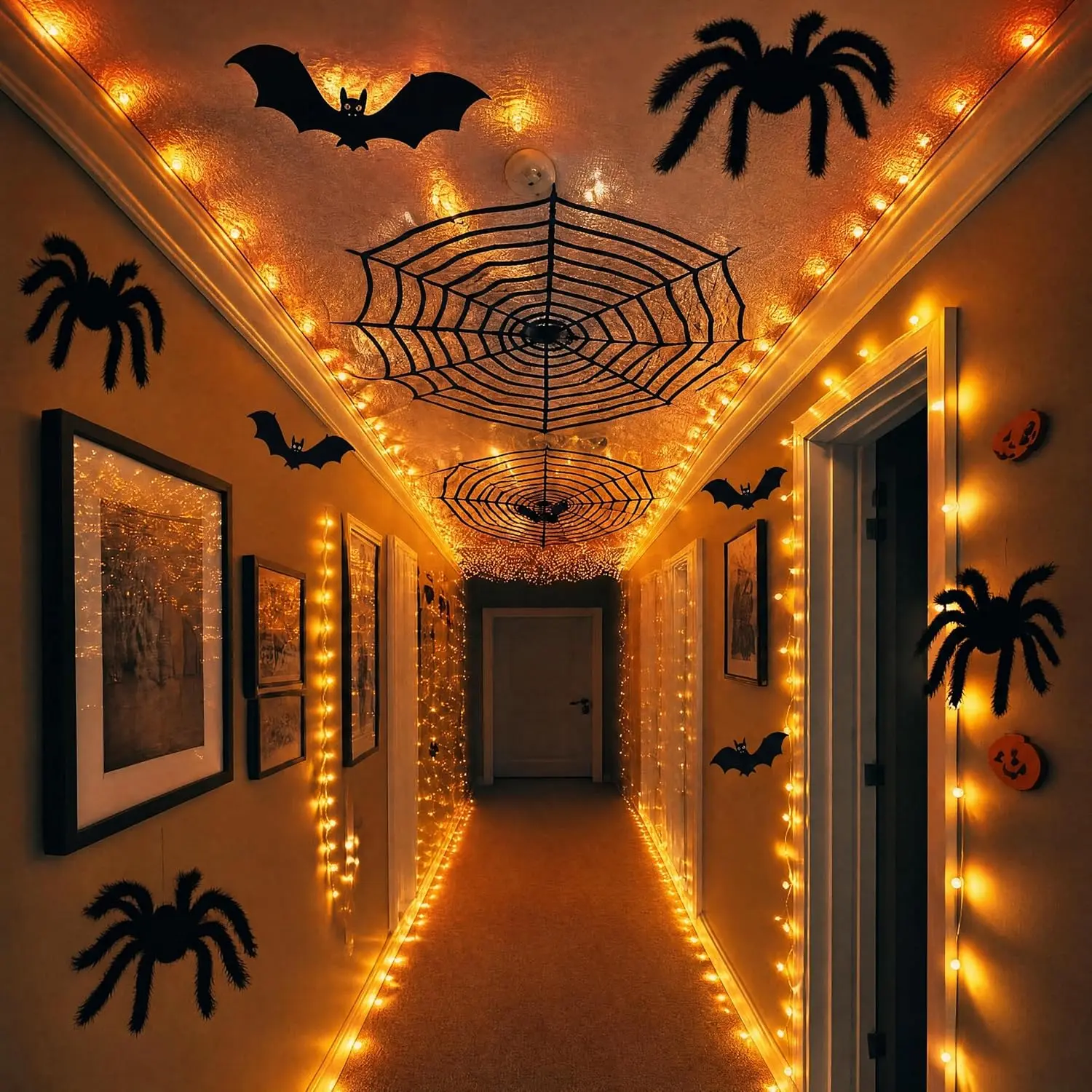 17 Pcs Halloween Hallway Decorations Indoor LED String Lights