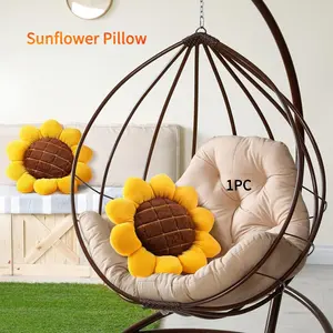 Realistic Sunflower Plush Pillow, Soft Cozy Car Seat Cushion Chair Backrest, 40cm Home Decorative Pillow, Essential for Plant Lovers, Gift, Soft Padded Cushion