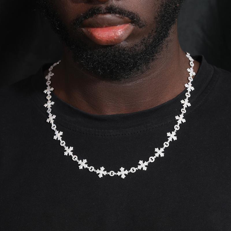 【#N188】S925 Sterling Silver Synthetic Moissanite Necklace for Women Men Hip Hop Jewelry Gift