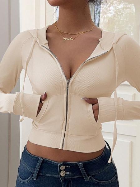 Valentine's Day Women's Hooded Sweatshirt with Zipper, Fall & Winter Casual Slim-Fit Pullover, Fashionable Simple Design for Daily Commute