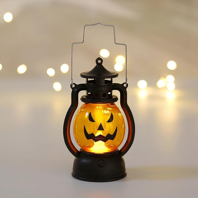 Halloween Pumpkin Oil Lantern, /box LED Hanging Light, Retro Hanging Light for Holiday Party, Perfect for Festive Decorations, Ornaments