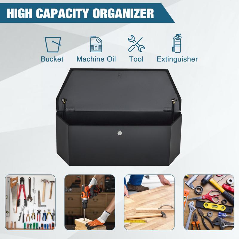 36'' Steel Trailer Tongue Box, 36"x12"x12" Heavy Duty Storage With Lock and Keys, Utility Truck Tool Box Storage Organizer, Tool Chest for Pickup Truck Bed, RV