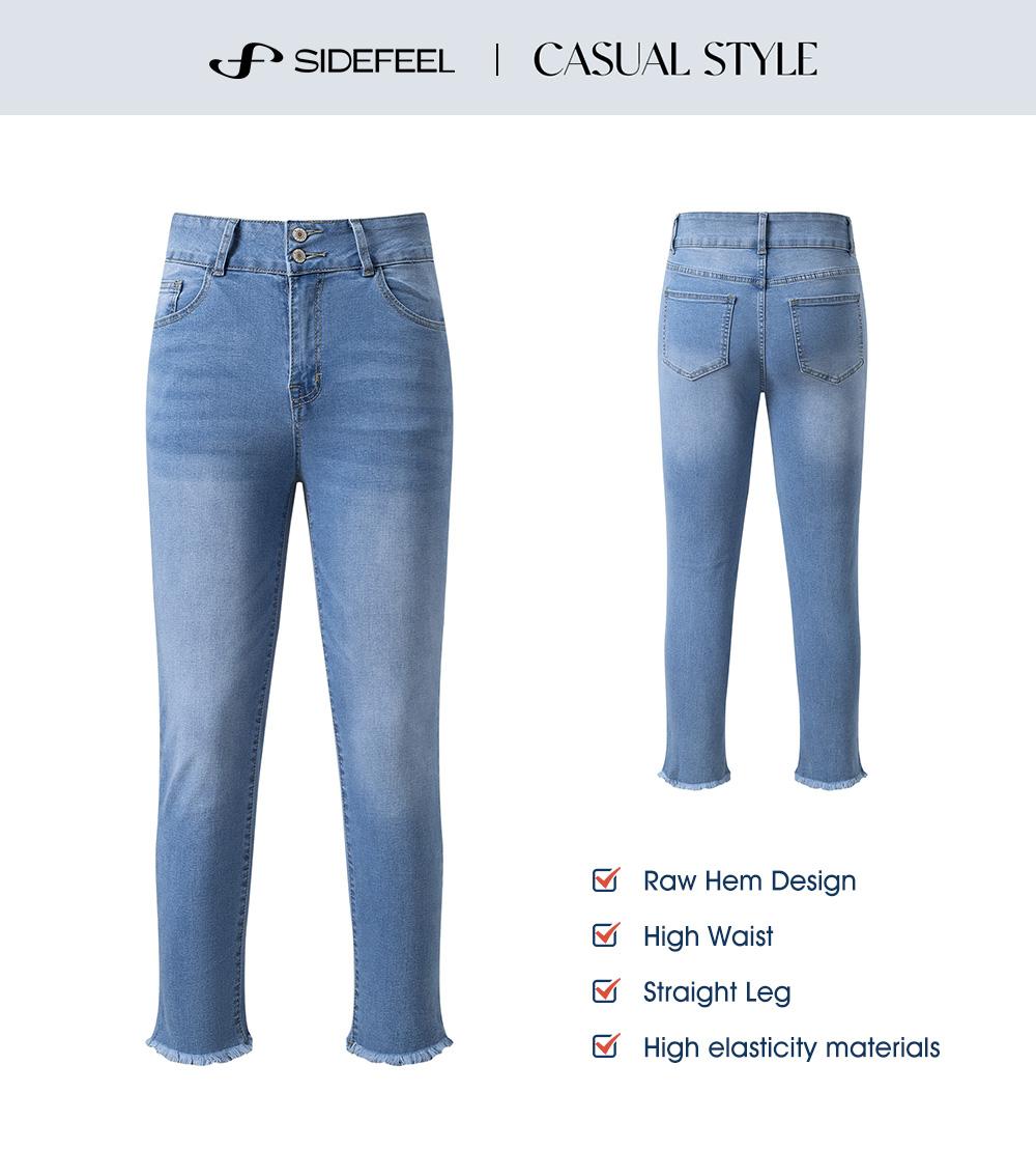 Sidefeel Women's High Waisted Jeans Strechy Raw Hem Straight Leg Zimbaplatinum Ankle Denim Pants with Pockets TikTokShopBlackFriday Sidefeel Women's High Waisted Jeans Strechy Raw Hem Straight Leg Zimbaplatinum Ankle Denim Pants with Pockets TikTokShopBlackFriday