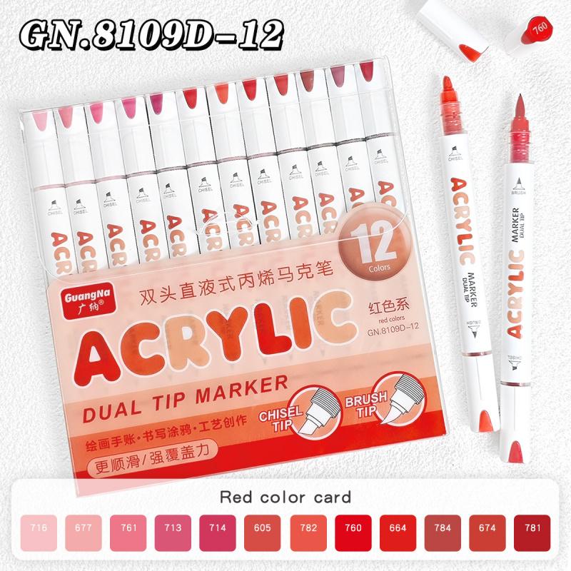 Acrylic Paint Pens Dual Tip Brush & Chisel Tip, Art Color Set Acrylic Paint Markers Automatic Ink Control,for Rock Painting,Ceramic,Wood, Canvas,Glass, Stone,Fabric,Card Making,DIY & Art Supplies, Acrylic Art Kit