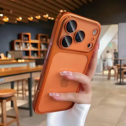 Electroplated Frosted PC Cellphone Case for iPhone 17 Pro Max, Shockproof Casing for Handheld Devices with Anti-Drop Lens Protection & Stylish Finish