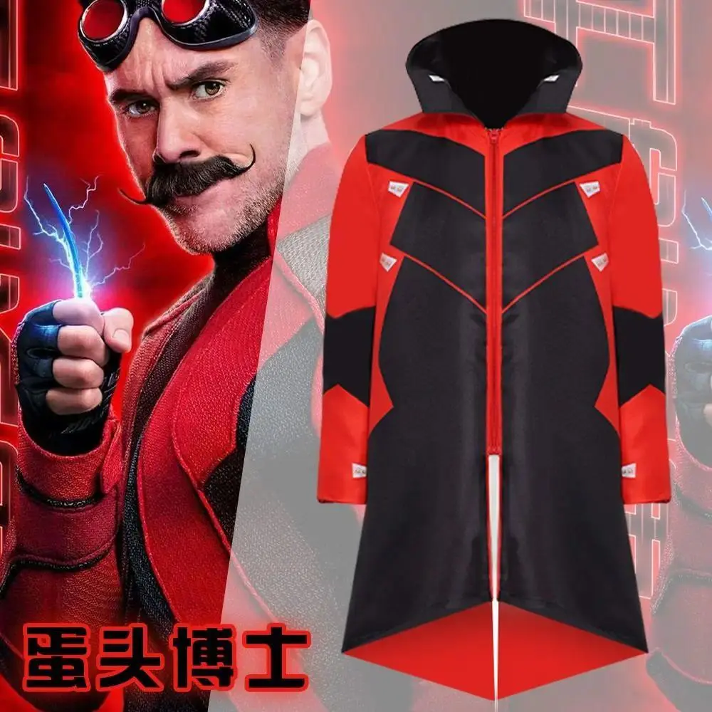 Dr Eggman Cosplay Costume Anime Hedgehog 2 Ivo Robotnik Halloween For Men Clothes Coat Glasses Full Set Carnival Suit Uniforms
