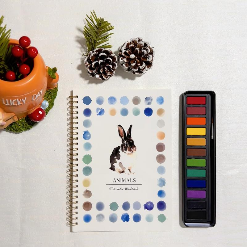 Watercolor Workbook for Beginners, Creative Watercolor Coloring Book for Painting Practice, Suitable for Advanced Practice, Ideal for Art Enthusiasts