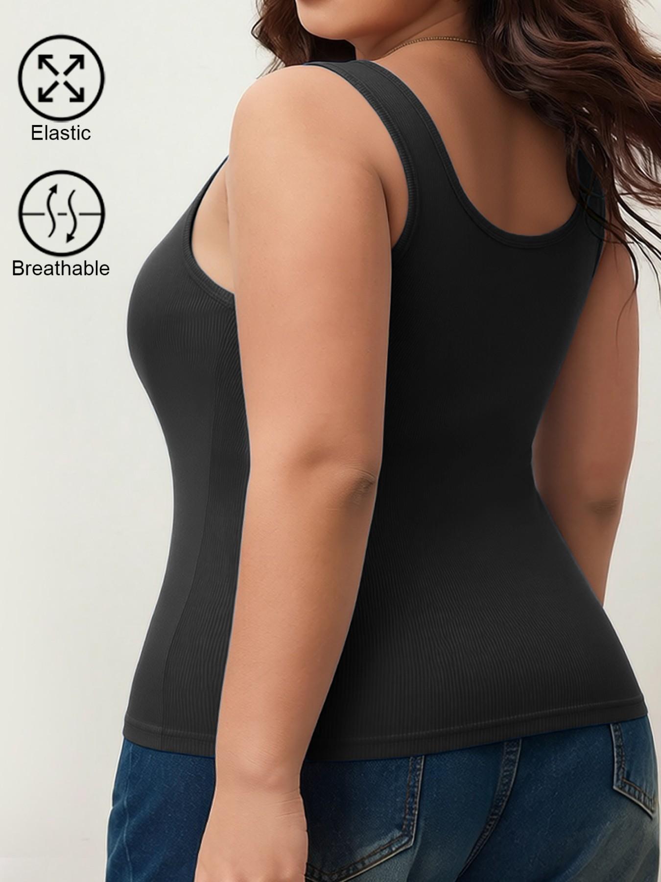 4-Piece Spring/Autumn New Style Beautiful Back Ribbed Vest for Women, Slim Fit, Solid Color, Inner Layer/Outer Layer Base Vest