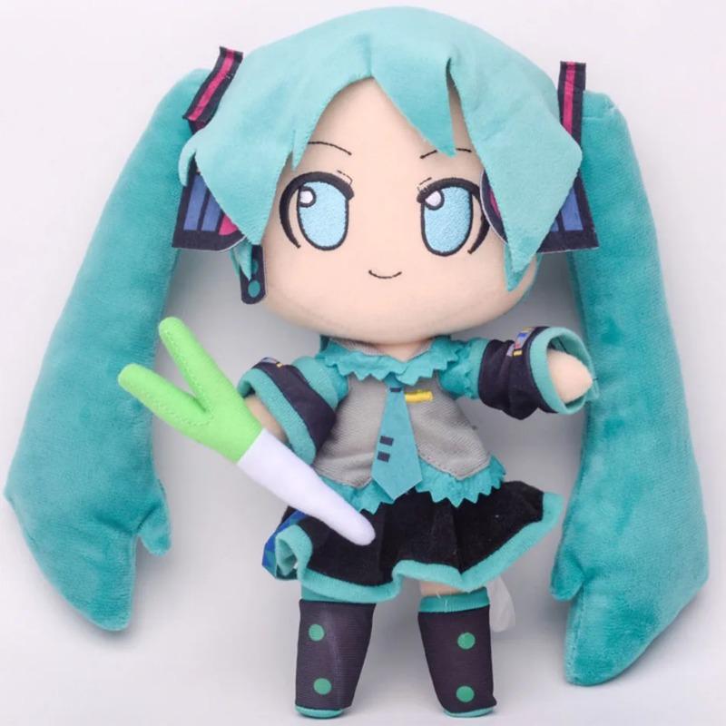 20-29cm Hatsune Miku Kawaii Q Version Fufu Figure Plush Doll Anime Peripheral Stuffed Toy Collection Model Ornament Toys Gifts