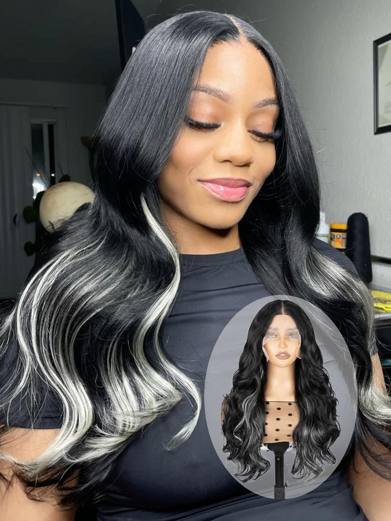 24 Inch Burgundy/Ginger Long Body Wavy Wigs for Women, Gorgeous Fluffy Natural Looking Wigs without Bangs, Synthetic Heat Resistant HD Lace Front Wigs for Party, Daily Use