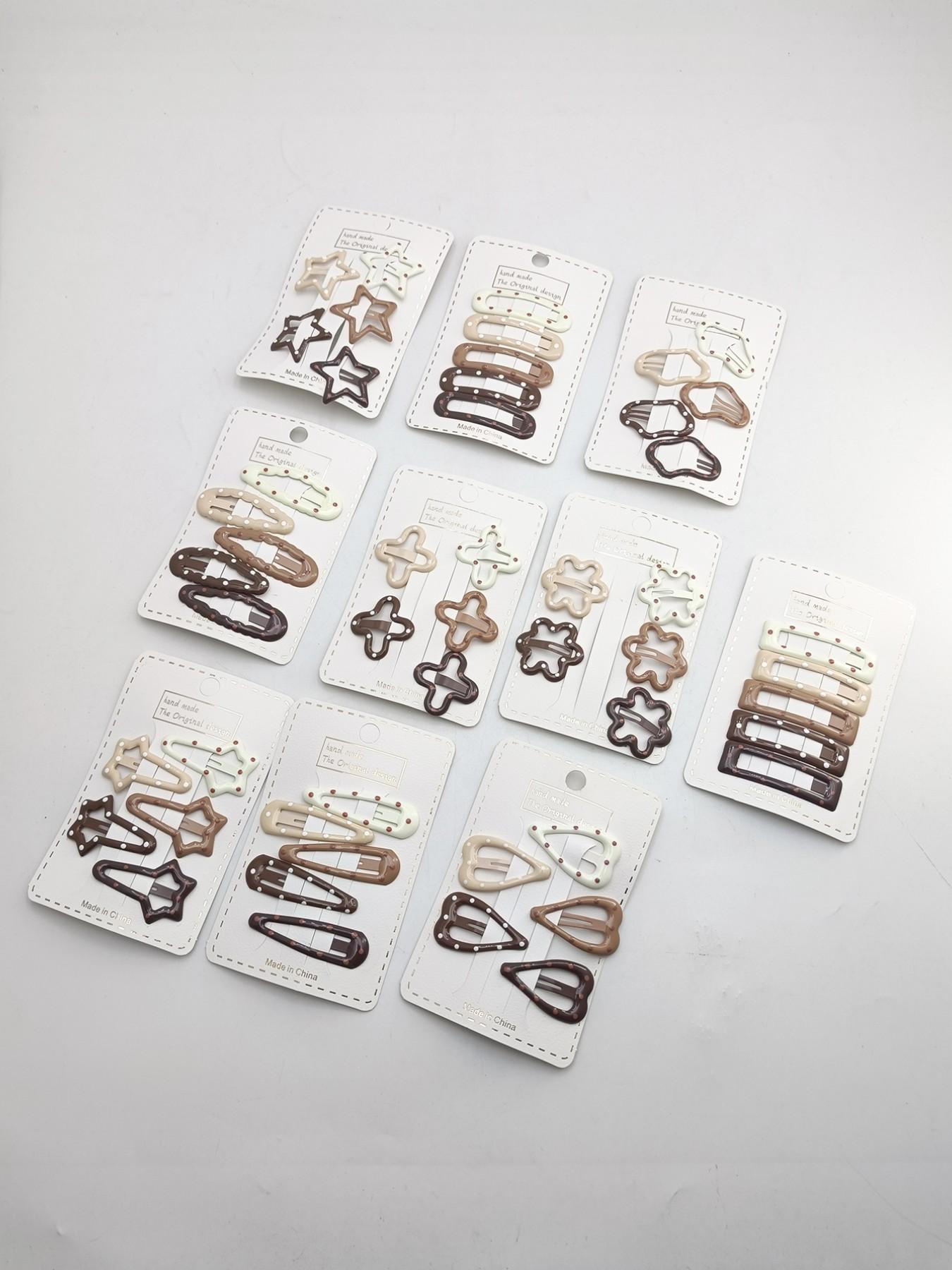 1 Pack of 5 Cute Floral Hair Clips, Small Metal Bb Clips, All Seasons Accessory, Perfect for Daily Use, Stylish and Practical