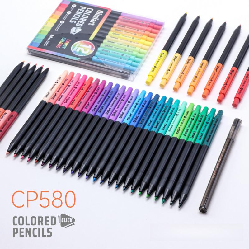 Mechanical Colored Pencils,  Assorted Colors,Mechanical Pencils with Sharpener, Aesthetic Drafting Tools Ideal for Both Beginners 3.0mm, 12/96 Colors