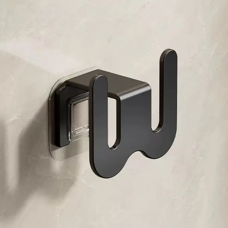 Wall-mounted shoe rack, space-saving aluminum slip-on shoe organizer, adhesive hooks for bathrooms and behind doors that don’t require drilling.
