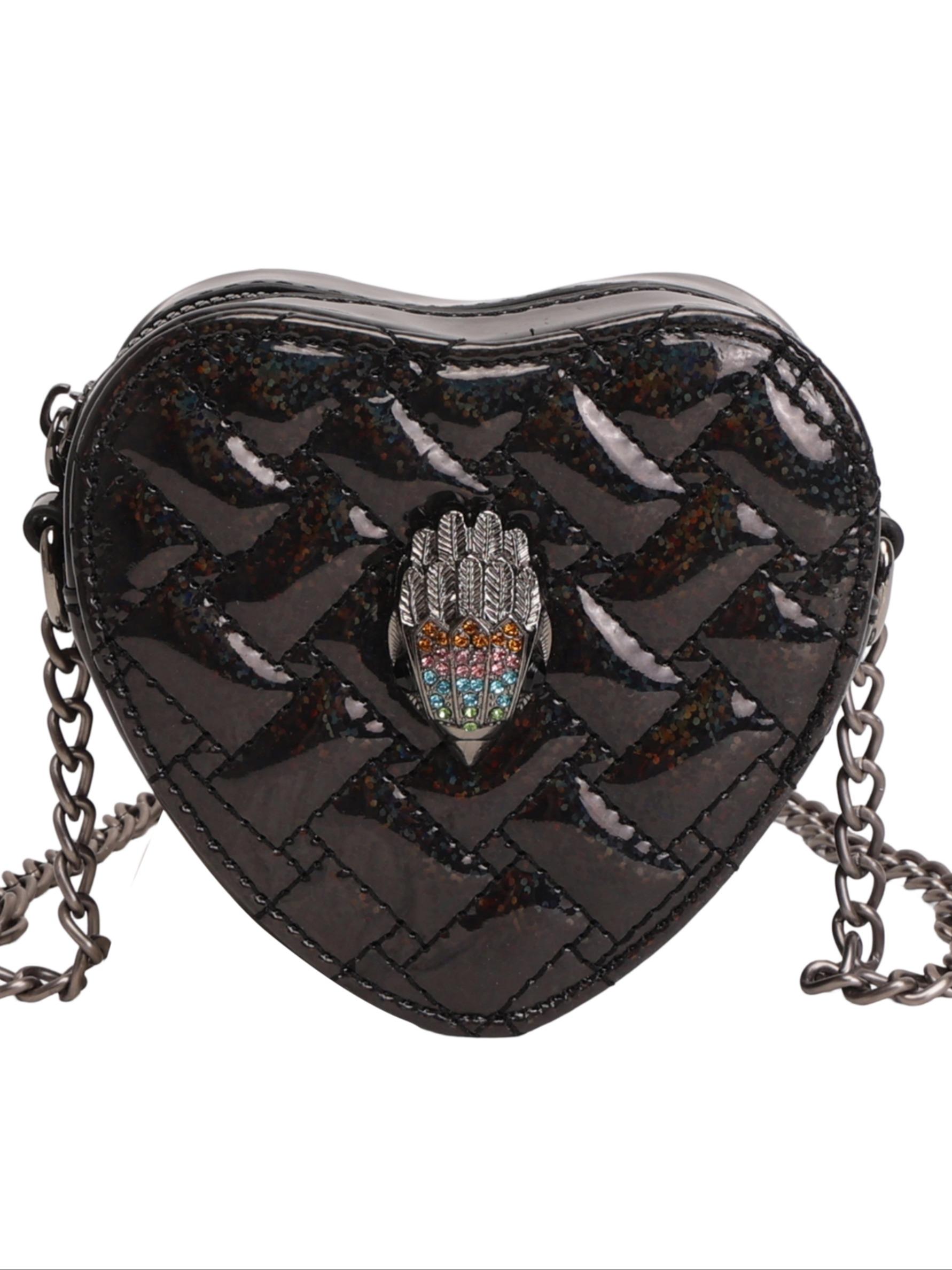 Fashion Heart Mini Bag, Sparkling Trim Design, Detachable Chain Decor, Ideal for Girls' Night Out, Stylish Evening Accessory