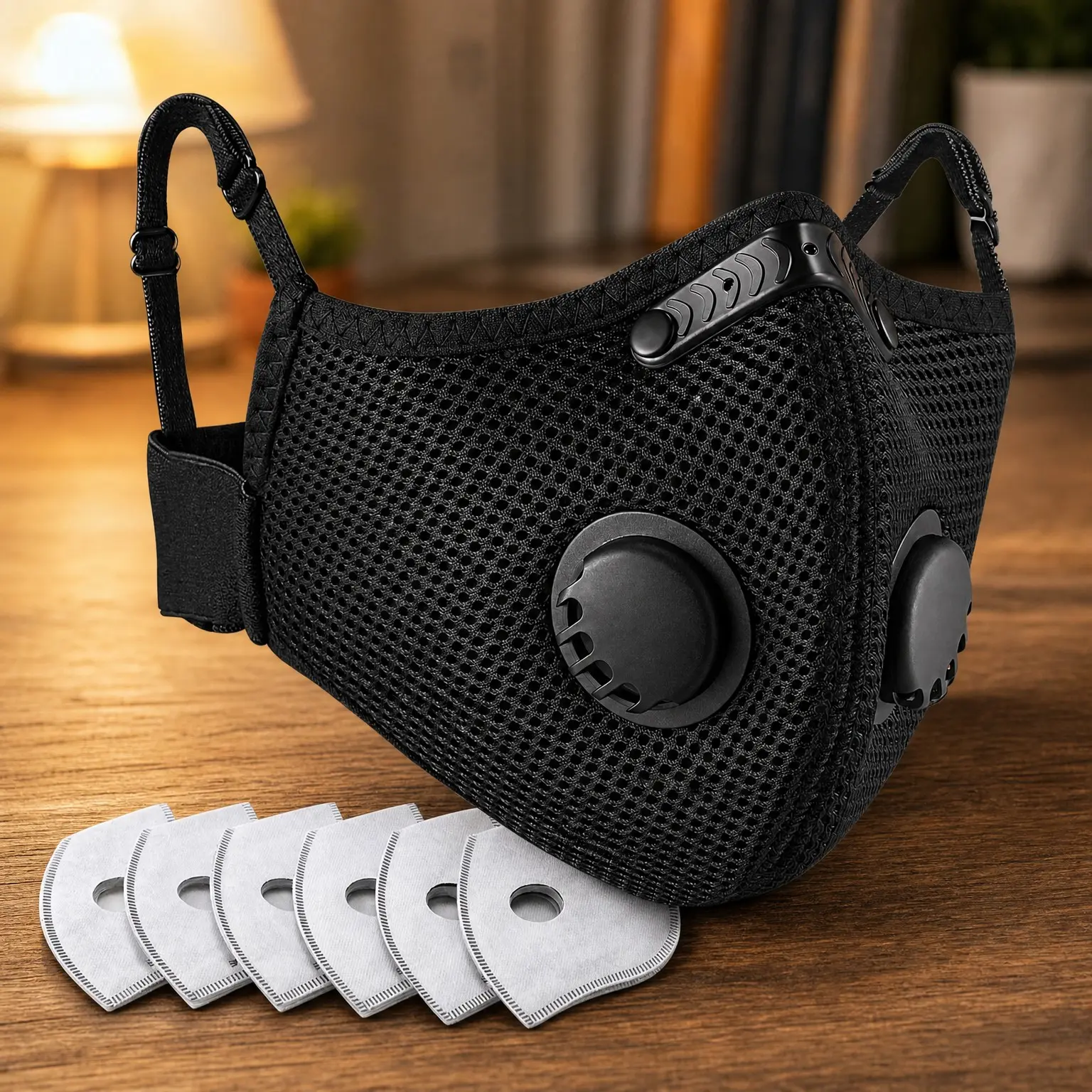 Breathable Reusable Dust Mask with 6 Activated Carbon Filters for Woodworking, Construction, Mowing & Grinding (Modern1)Gift