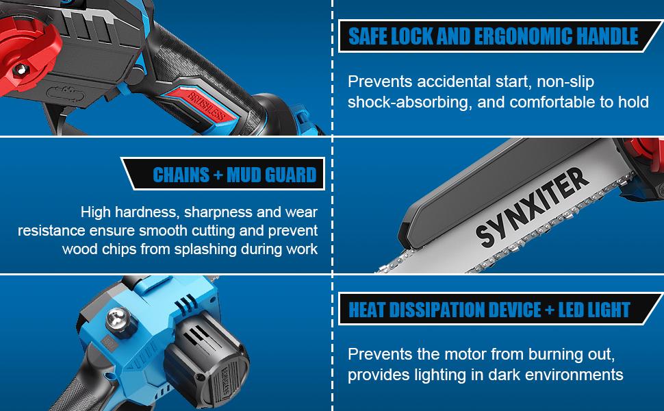 8 Inch Portable Electric Mini Chainsaw Wood Cutting for Makita 21V Battery, 16.4FT/S​​ Super Handheld Chainsaw with Automatic Oiler, Lightweight Handheld Chainsaw for Branches, Trees Pruning