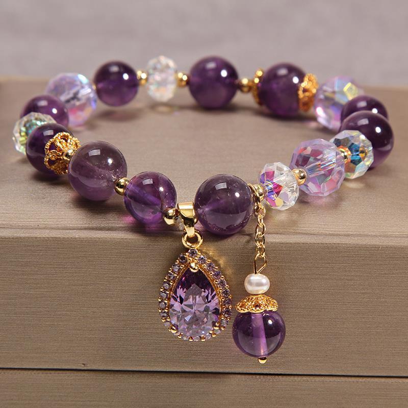The Shield Crystal Healing & Protection Bracelet Amethyst Crystal The Shield Crystal Healing & Protection Bracelet Amethyst Crystal