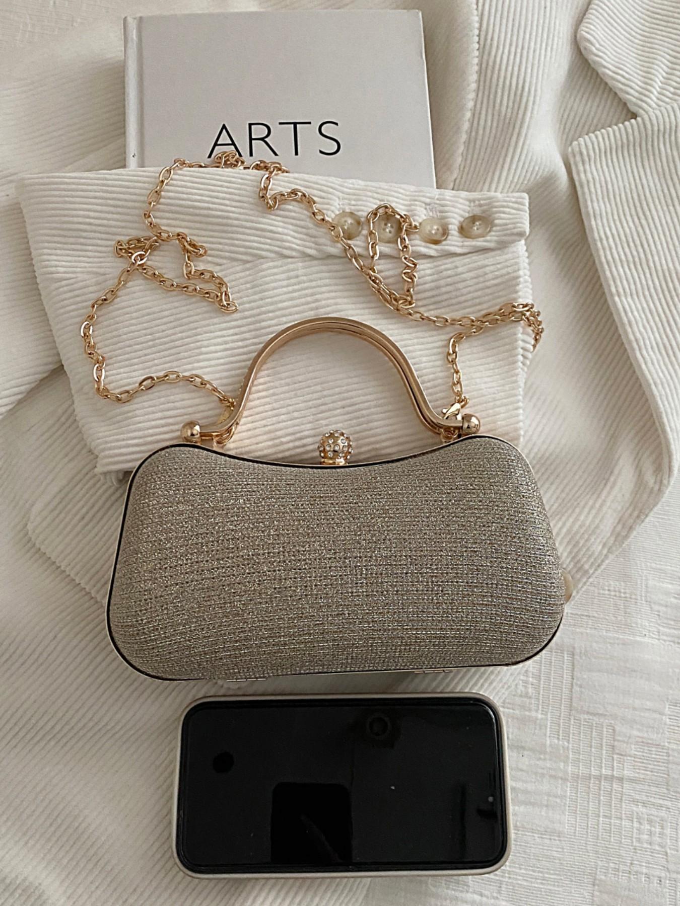 Elegant Rhinestone Bridal Bag, Sparkling Shoulder Clutch, Unique Design Party Evening Bag for Women, Perfect for Weddings & Events