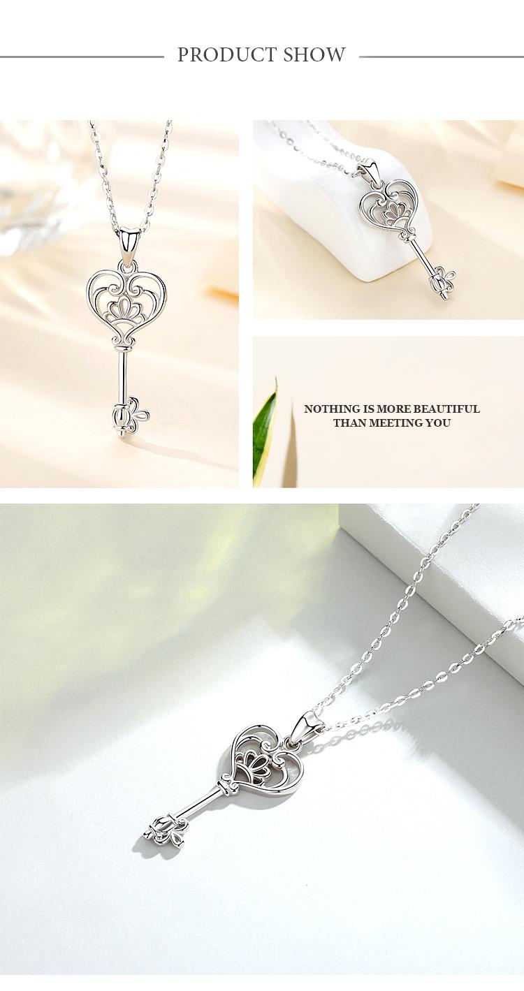 Solid 925 Sterling Silver Infinite Love Key Pendant for Women, Eternal Romance Two Hearts Necklace With Chain, Perfect Jewelry Gift for Her Solid 925 Sterling Silver Infinite Love Key Pendant for Women, Eternal Romance Two Hearts Necklace With Chain, Perfect Jewelry Gift for Her