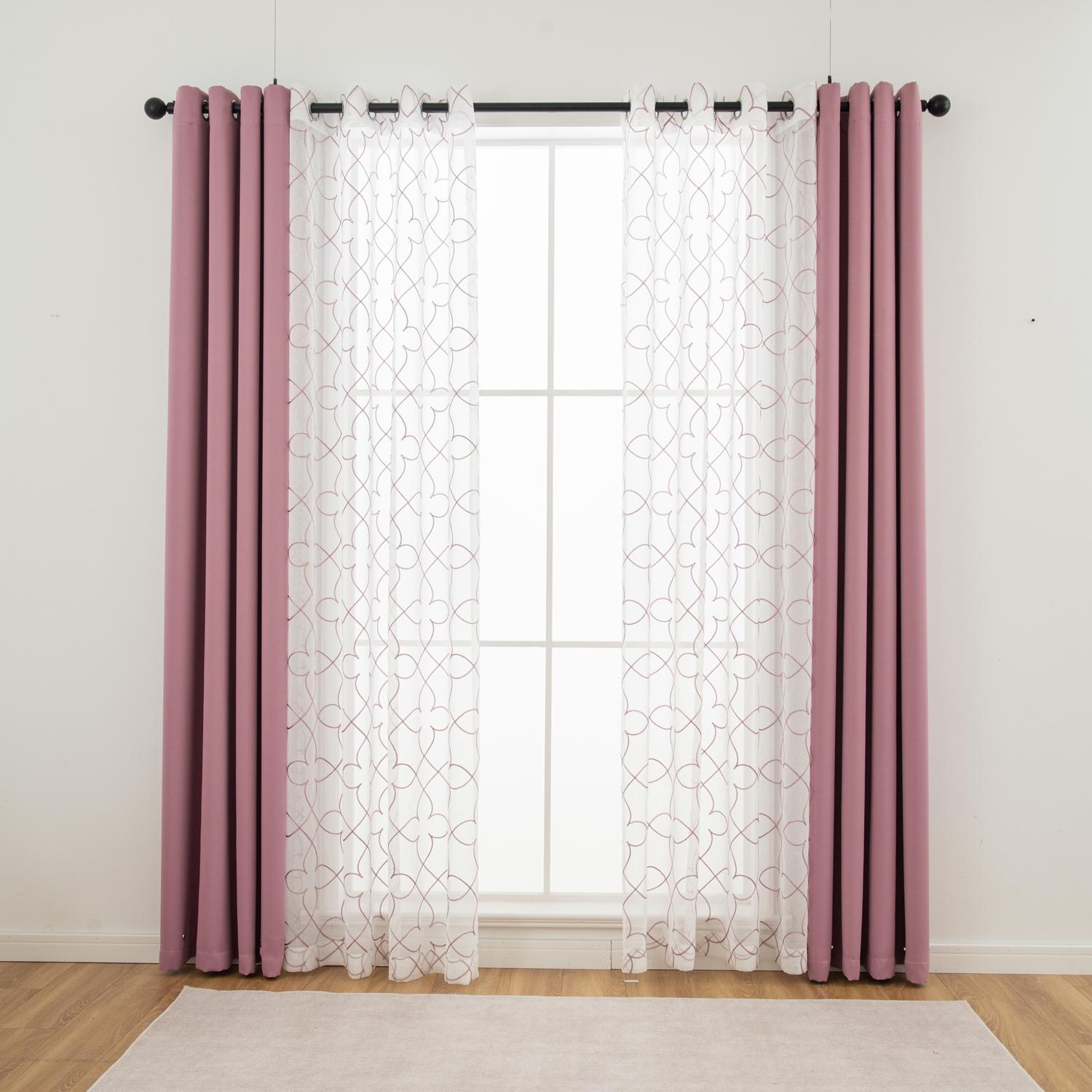 Upgrade Your Room! ✨ Stylish SUN-BLOCKING Curtains w/ Embroidery - Set of 4! Embroidered Curtains Home Decoration Curtain #RoomMakeover #InteriorDesign #BedroomDecor