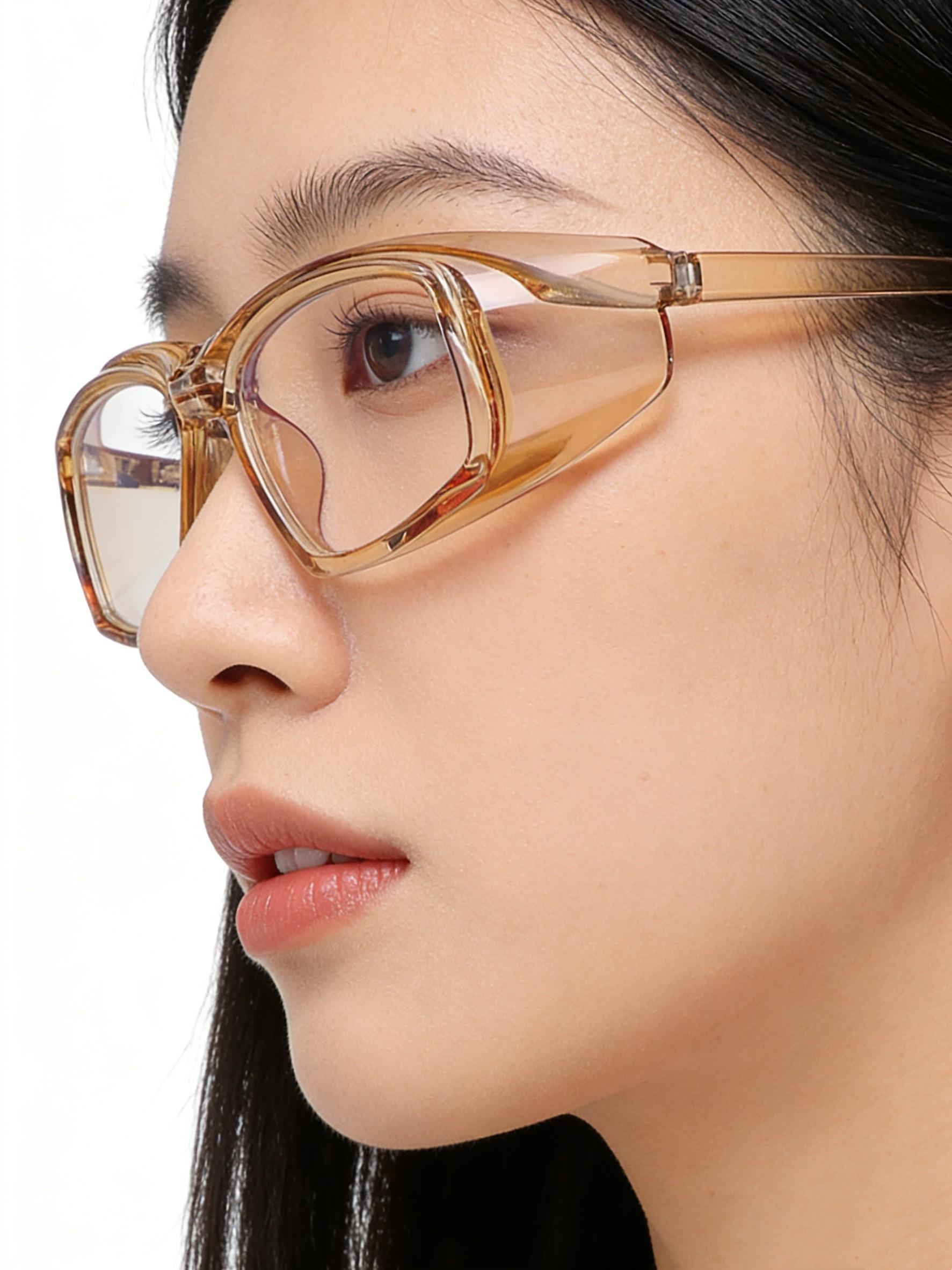 【1PC】Protective Square Frame Anti-Fog HD Eyewear, Alternative to Regular Glasses for Lab, Clinical & Outdoor Eye Protection