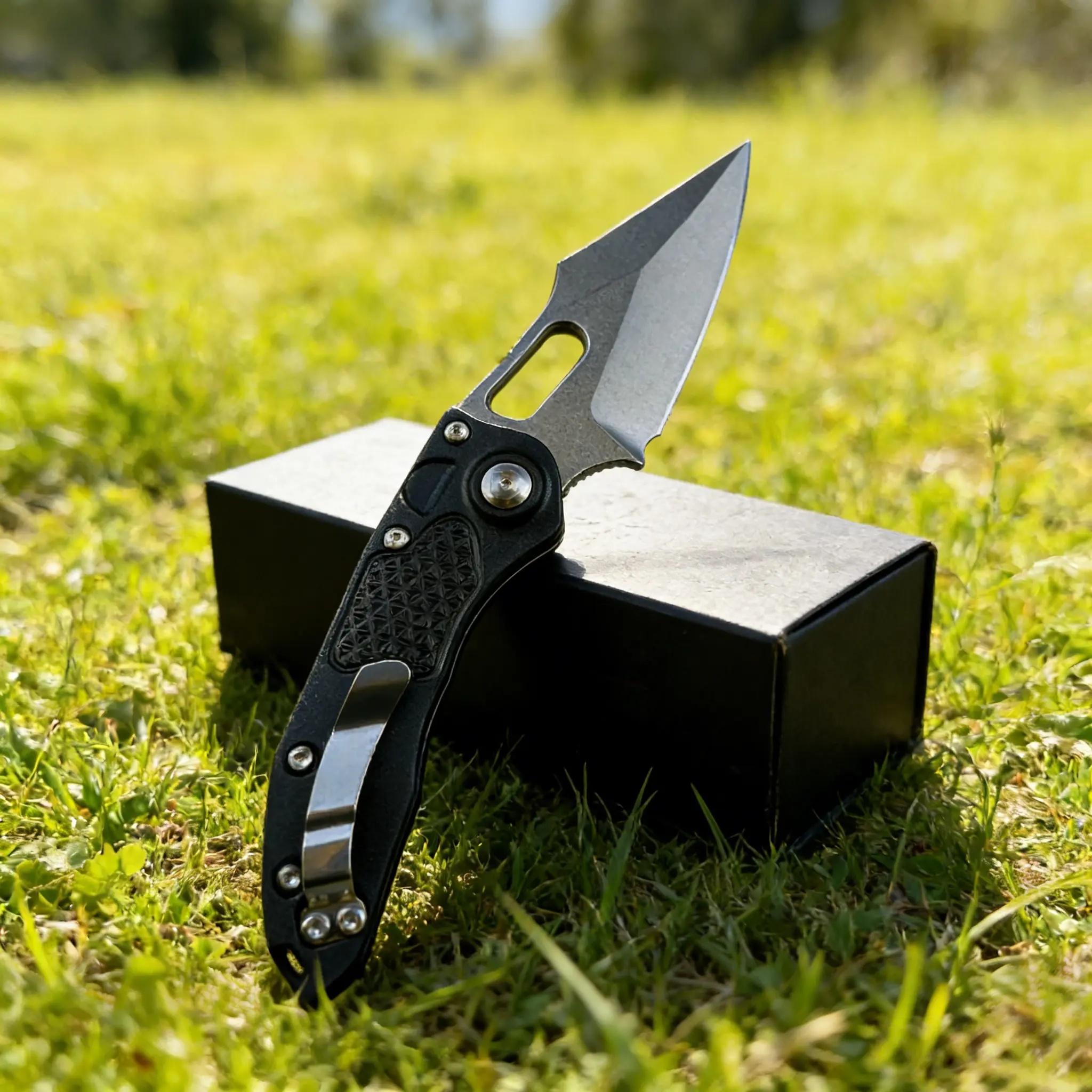 Edc Folding Knife with Axis Lock, Non-Slip Handle, Stone Wash Blade, Ideal for Outdoor Survival and Box Opening, Versatile Tool Knife