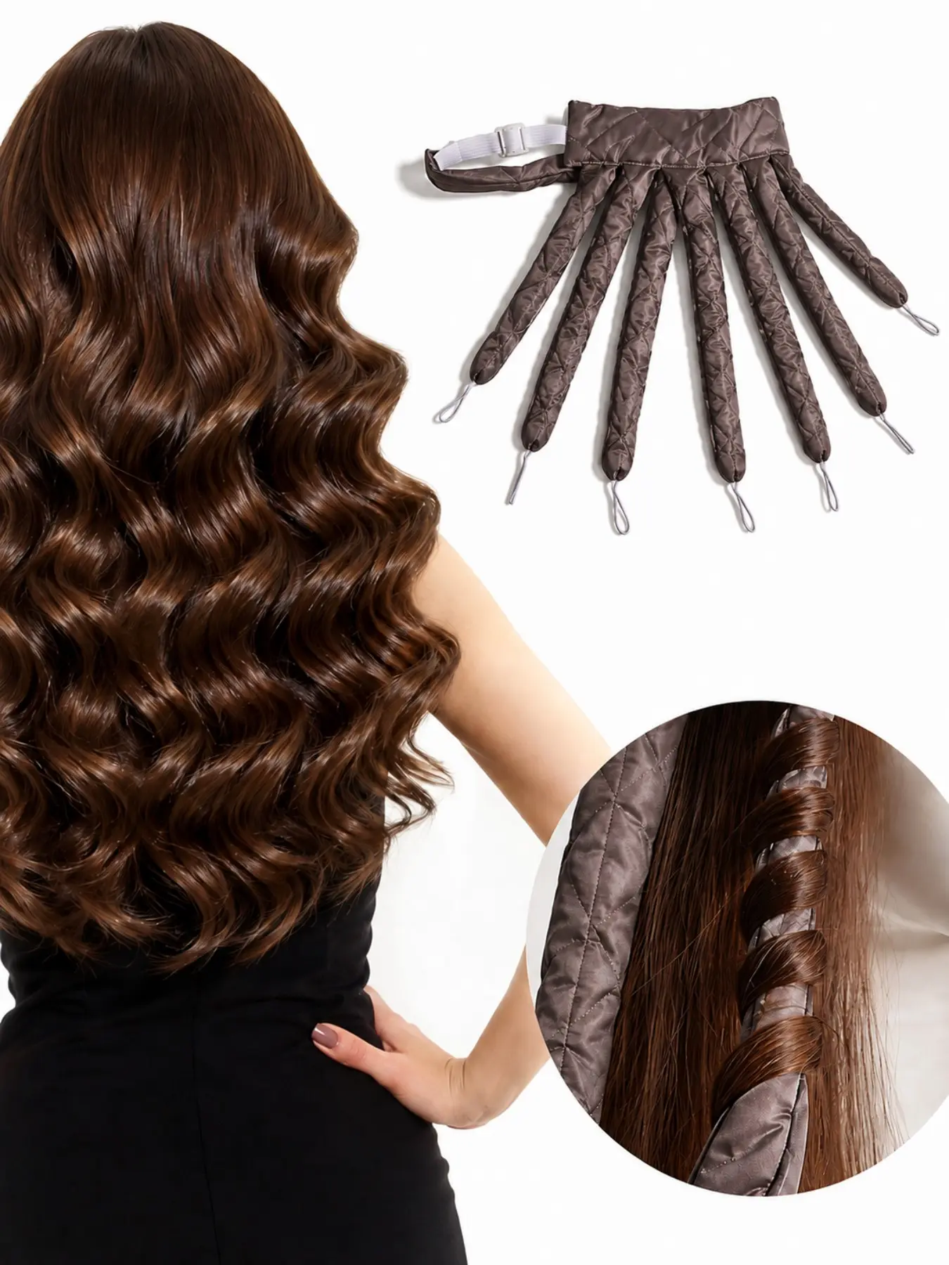1pc Satin Octopus Curling Wand, Flexible Heat-Free Overnight Hair Curler for Women, Daily Long Hair Styling Accessory, Easy to Use