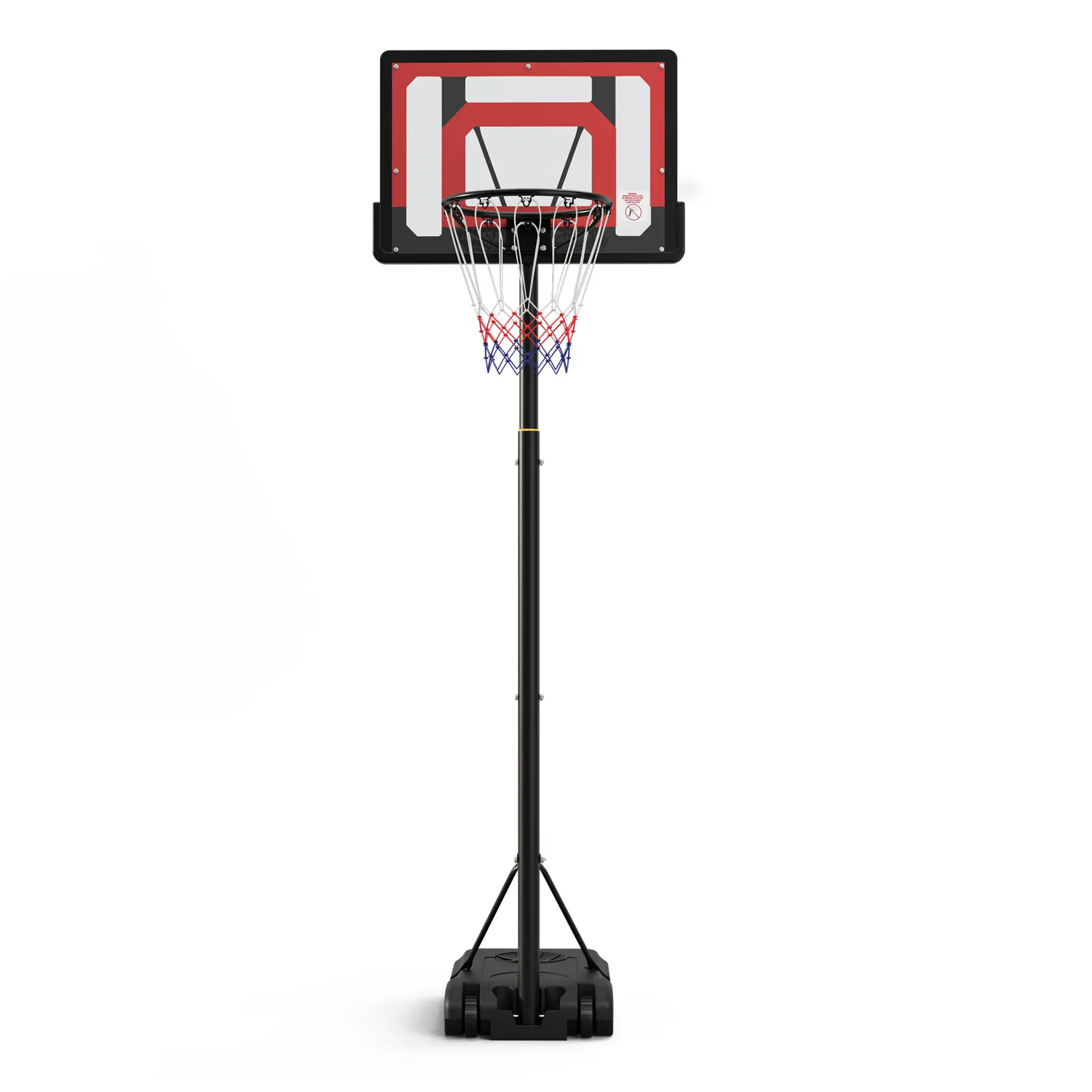 Portable Adjustable Basketball Hoop System, 33" Backboard - Indoor/Outdoor Kids Goal - Rolling Wheels - Stable Fillable Base - Height 4.8-8.5 ft - Weather-Resistant