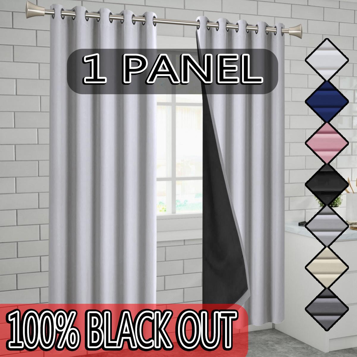 1-piece set, solid color polyester material coated lining, 100% blackout curtains, lightweight, top perforated hanging method, suitable for bedrooms, dining rooms, living rooms, kitchens, balconies, gardens