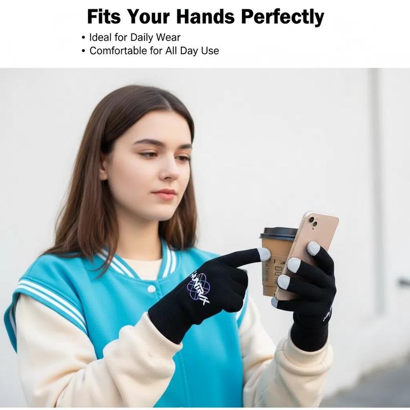 New K-Pop Demon Hunters Girl Group Print Gloves, Teenage Girls Fleece Gloves, Same Style as K-Pop Demon Hunters, Fashion Accessories