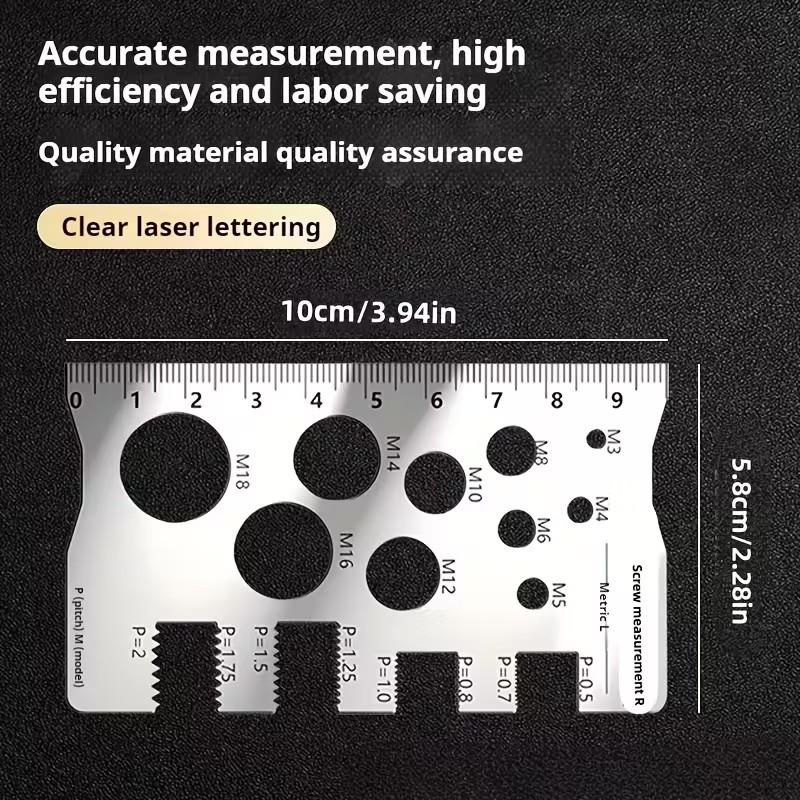 1pc Metal Solid Screw and Bolt Measuring Caliper, Durable Precision Tool for Accurate Thread and Distance Measurement, Ideal Father's Day Gift