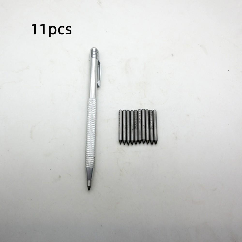 Tungsten Carbide Engraving Tool Set, Includes 1 Piece Sharp Tip & 10 Replacement Tips, Portable Metal Etching Pen, Rust-Resistant