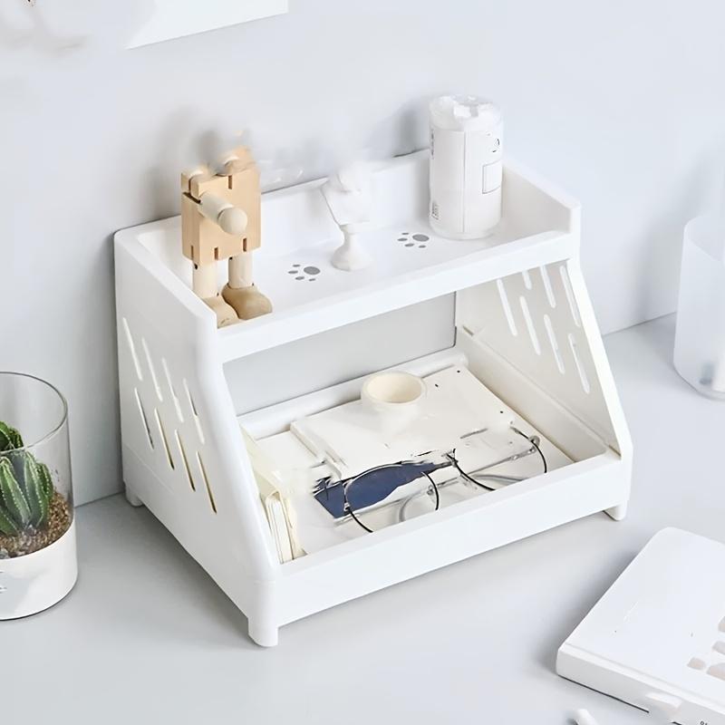 1pc Desktop Storage Rack, Multi-Layer Plastic Organizing Shelf for Cosmetics and Jewelry, Versatile Bathroom and Kitchen Home Organizer, Multilayer Storage, Home Decor Organiser