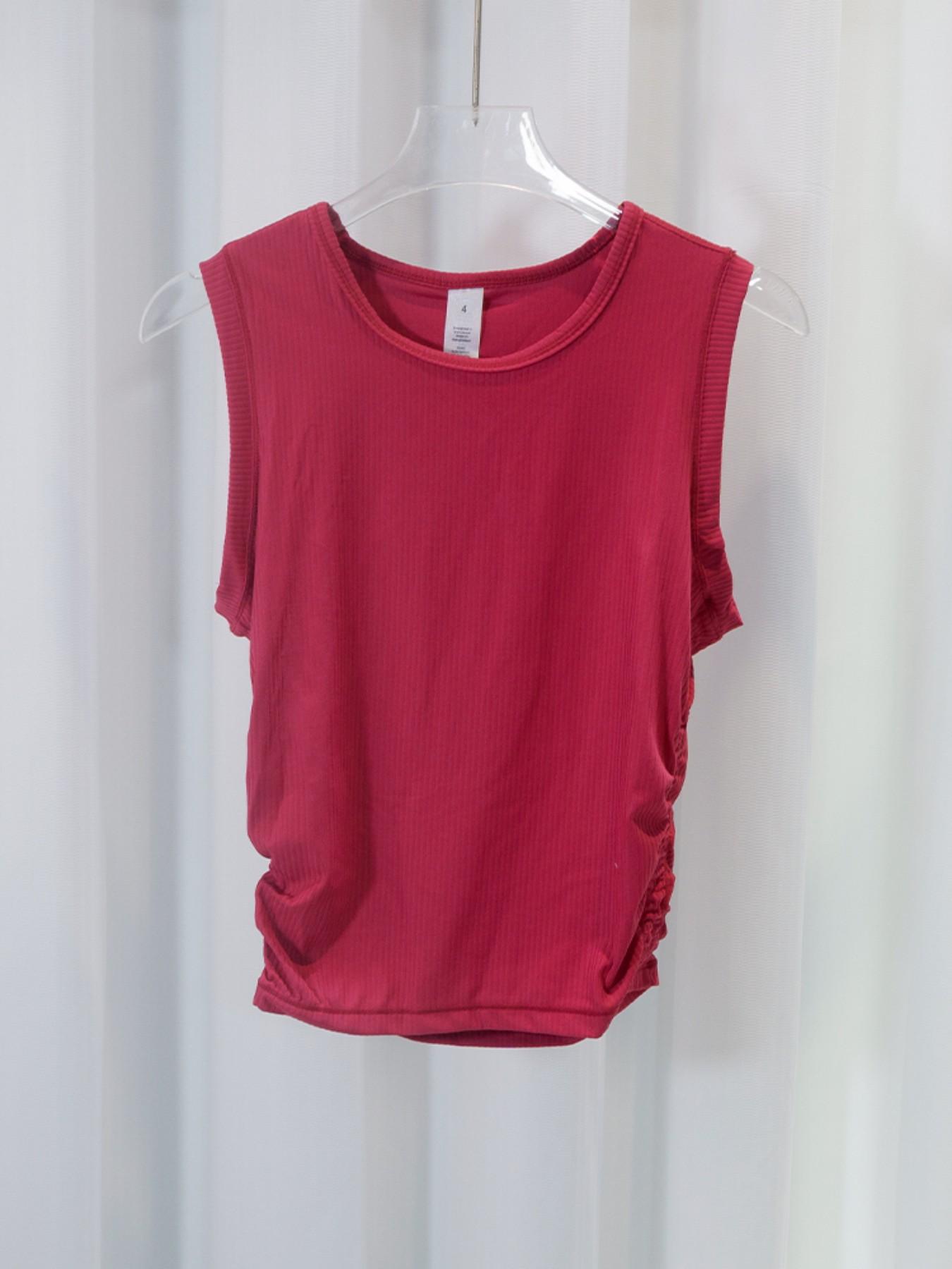 Nyxalulu Summer Yoga Top, Ribbed Sleeveless Tank, High Waist Slim Fit, Quick-Dry Sportswear, Casual Workout Tee, Pilates Apparel