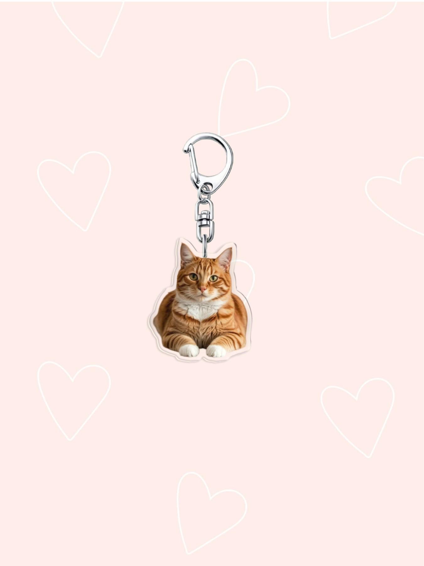 and Cat Keychain, Cute Animal Design, Casual Style Accessory, Perfect Gift for Pet Lovers, All Seasons Use