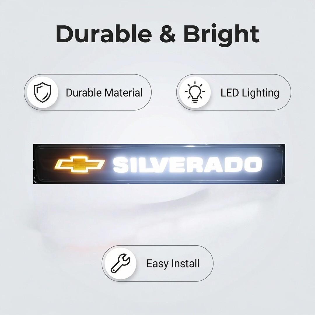 LED Front Grille Emblem Light for Chevrolet Silverado 1500/2500, No Drilling Installation, Plug-And-Play, Enhance Pickup Style