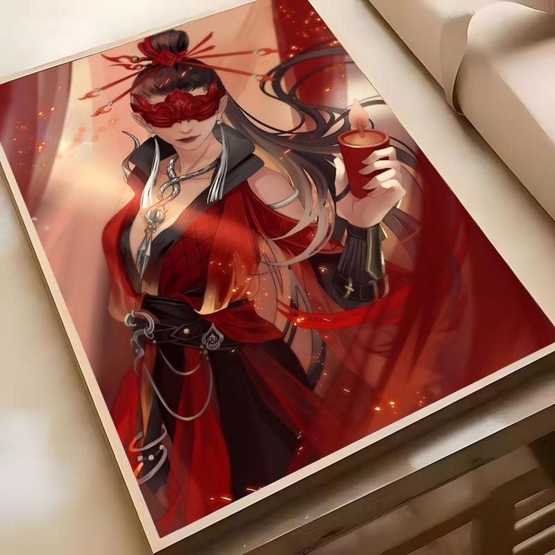 Martial arts Action game N-Naraka Bladepoint Poster Wall Prints for Living Room Bedroom Office Home Decoration Gift decoration for bedroom bar parlor home decor gift fade-Resistant, Non-sticky, vibrant  Anime Movie Wall print poster