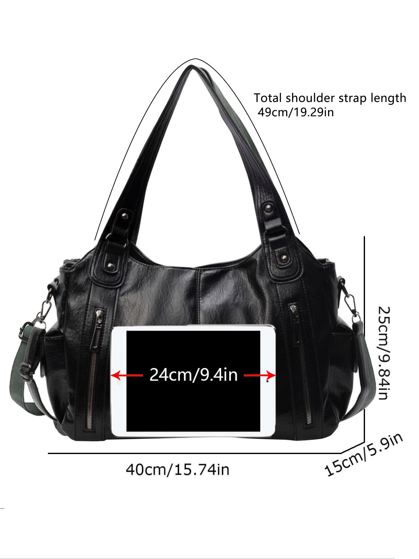 Women's Punk-Style Rivet-Decoration Handbag, Large-Capacity for Fall & Winter Daily Use, Casual Trendy Commuter Bag, Fashionable Shopping Bag for Gifts, Hobo Crossbody Bags