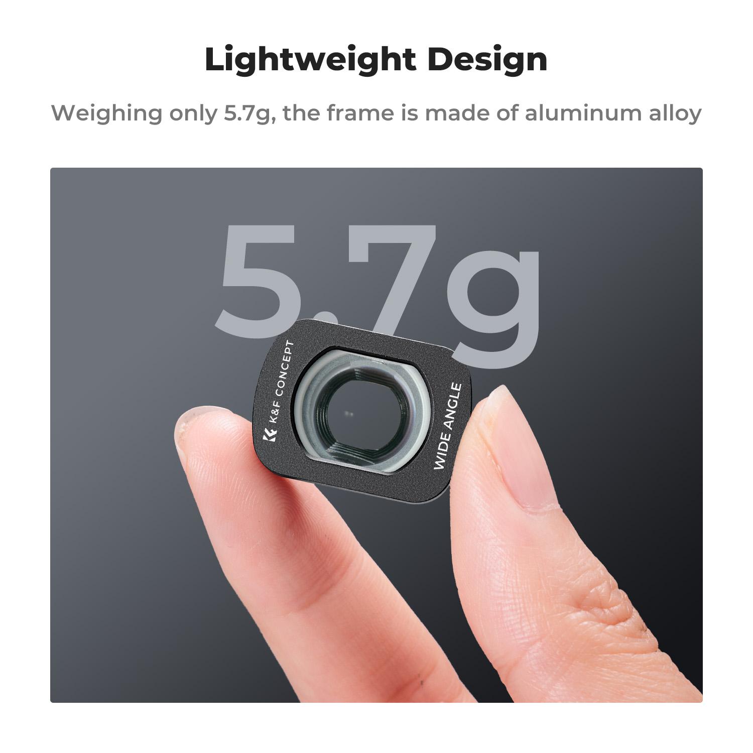 【K&F CONCEPT】 （Only include lenses）Wide-Angle Lens Compatible with DJI Osmo Pocket 3, Magnetic Attach/Multi-Coated/Optical Glass