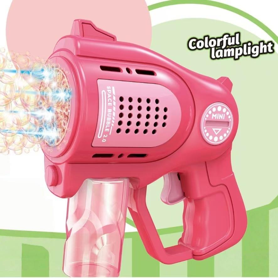 21-Hole Automatic Water Absorption Mini Space Electric Bubble Machine  with 1 Bottles Solution  60ml Bubble Gun for  Kids 3-8  Party Favors Summer Outdoors Wedding Toys Gifts for Boys Girls