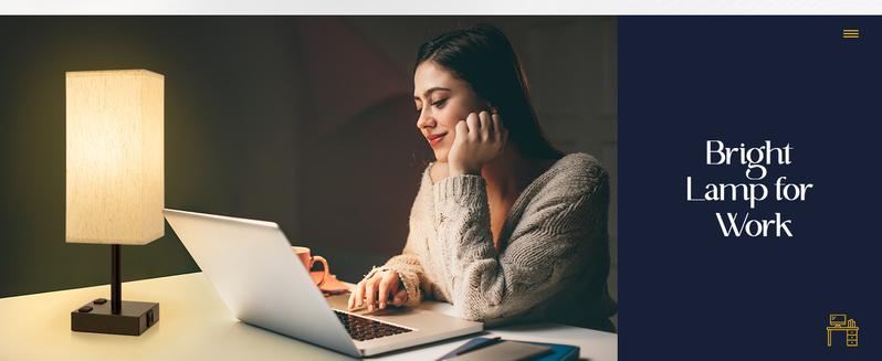 Touch Control Table Lamps Set of 2 - Nightstand Lamp for Bedroom with USB C+A Charging Ports & AC Outlets, 3-Way Dimmable Bedside Lamp Flaxen Fabric Shade for Bedroom Living Room(Bulb Included) nightstand lamp lamps Lighting Decorative Modern room stuff