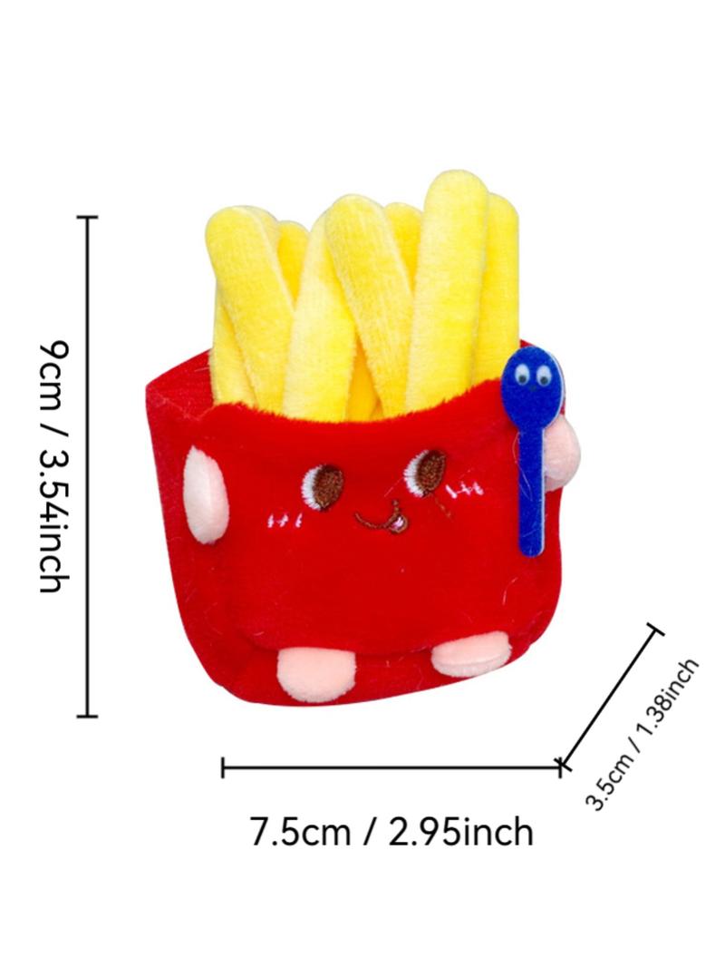 Realistic Burger French Fries Food Keychain Plush Toy, Cute Backpack Hanging Decoration, Student Bag Charm Accessory