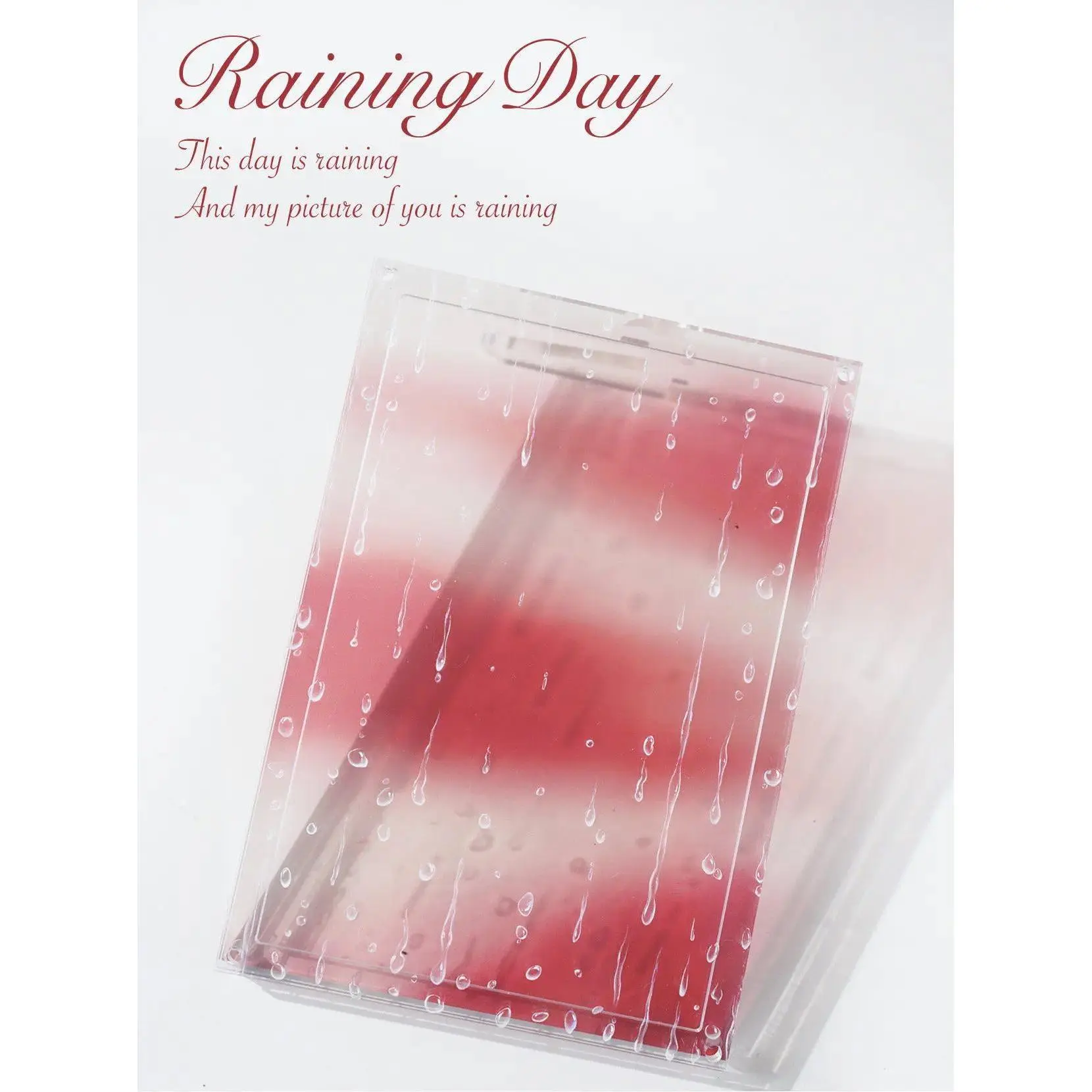 Soft Raining Day Embossed Pearl Shell Acrylic Shaker Card Case, Layered Hanging Display Frame, for 3-Inch Kpop Photocard Storage