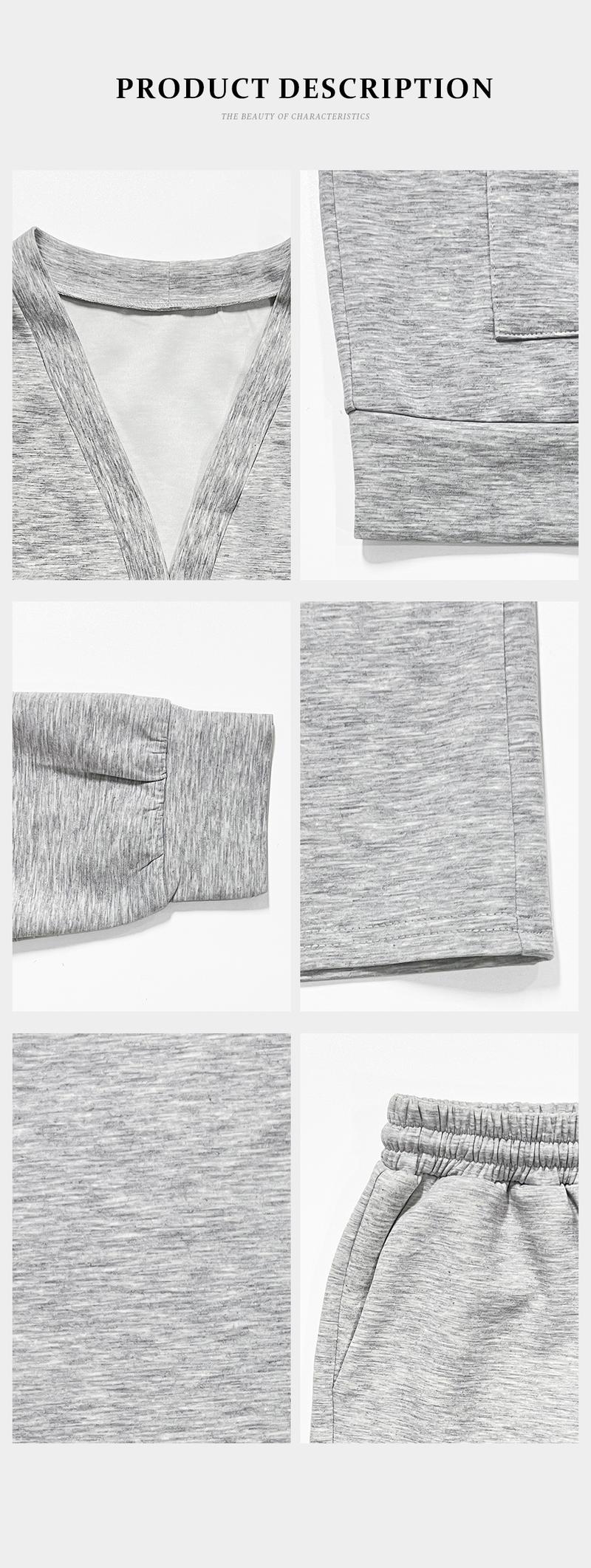 KatchMe Women's Slouchy Solid Color V Neck Long Sleeve Button Cardigan & Drawstring Waist Trousers Co-ord, Soft Two Piece Outfits for Fall & Winter