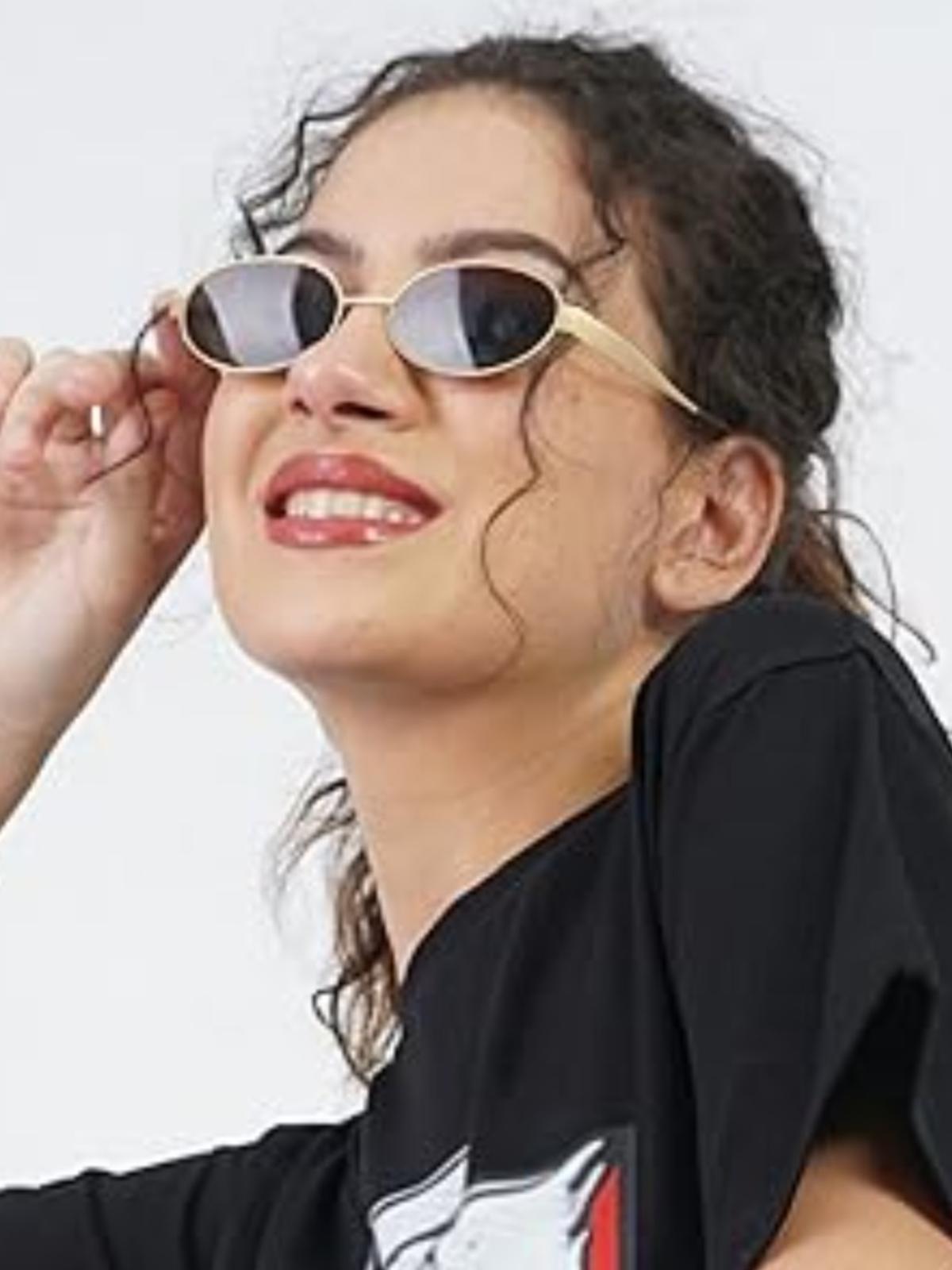 FEISEDY Trendy Retro Oval Sunglasses for Women Men Small Metal Frame Sun Glasses UV400 Shades B0124 FEISEDY Trendy Retro Oval Sunglasses for Women Men Small Metal Frame Sun Glasses UV400 Shades B0124