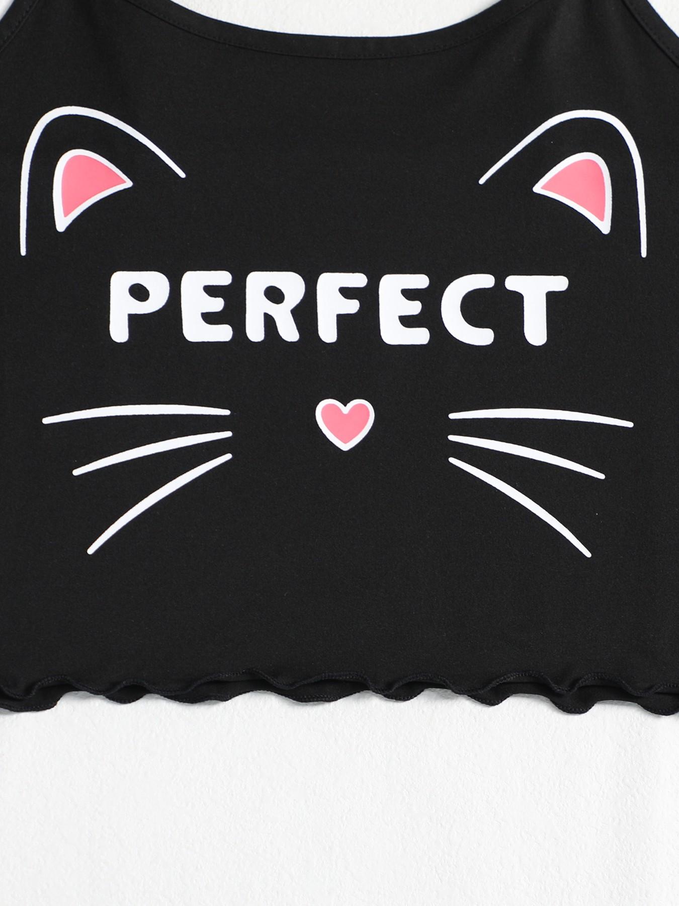 Women's Summer Sleepwear Set, Sexy Halter Top, Cartoon Letter Print, Polka Dot Bow Decor, Comfortable Lounge Wear, Casual Home