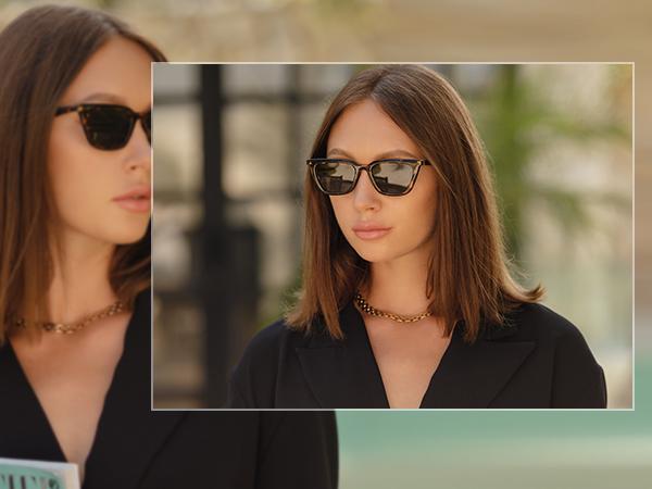 SOJOS Polarized Narrow Square Cateye Sunglasses for Women Retro Trendy Driving Glasses