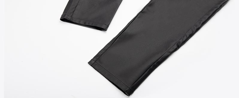 GINGTTO Mens Slim Fit Pants Stretch Pu Faux Leather Motorcycle Biker Pants