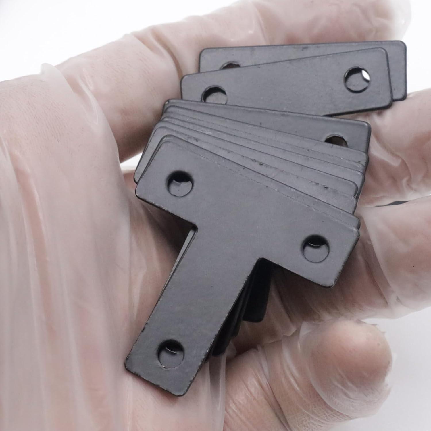 T Shape Flat Mending Plates 40mm x 40mm (1.57" x 1.57") T Corner Braces T Bracket Connector Fixing Repair Plates for Wood Furniture, Cabinet, Windows, Black